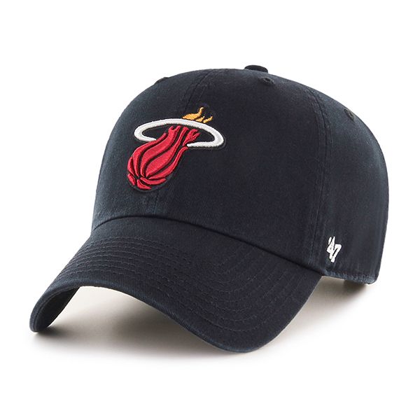 Miami Heat NBA 47 Brand Men Black Clean Up Adjustable Hat product image 1, provided for visual reference and product detail