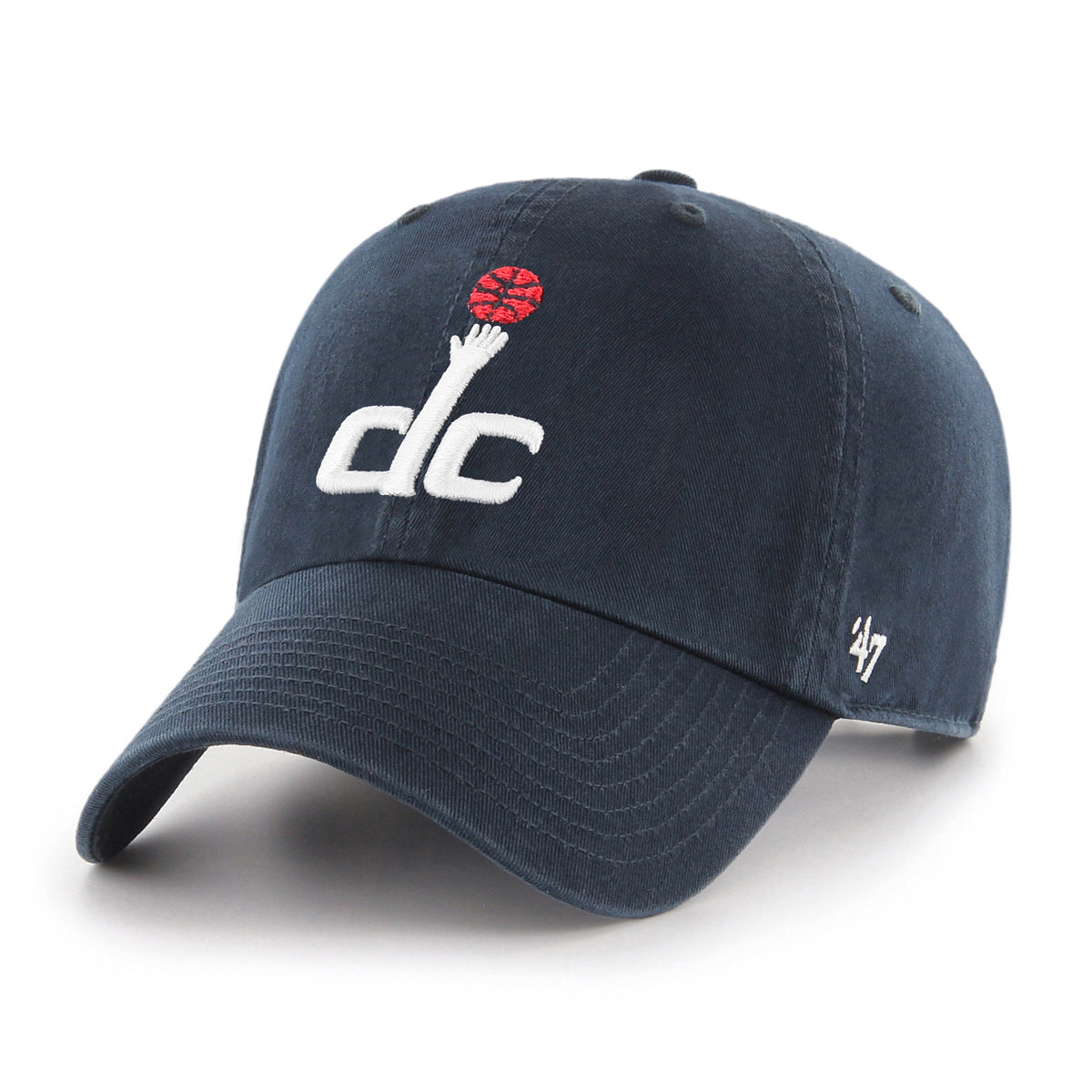 Washington Wizards NBA 47 Brand Men Navy Clean Up Adjustable Hat product image 1, provided for visual reference and product