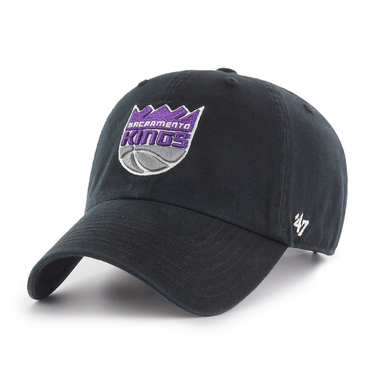 Sacramento Kings NBA 47 Brand Men Black Clean Up Adjustable Hat product image 1, provided for visual reference and product