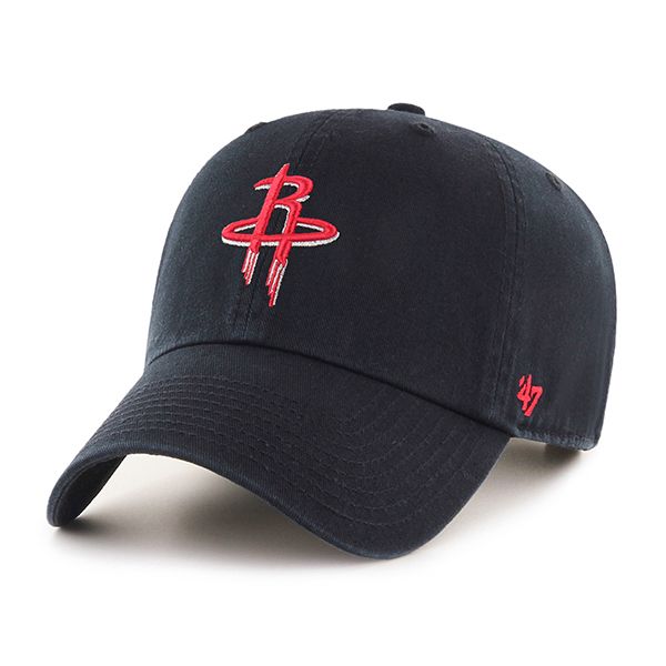 Houston Rockets NBA 47 Brand Men Black Clean Up Adjustable Hat product image 1, provided for visual reference and product