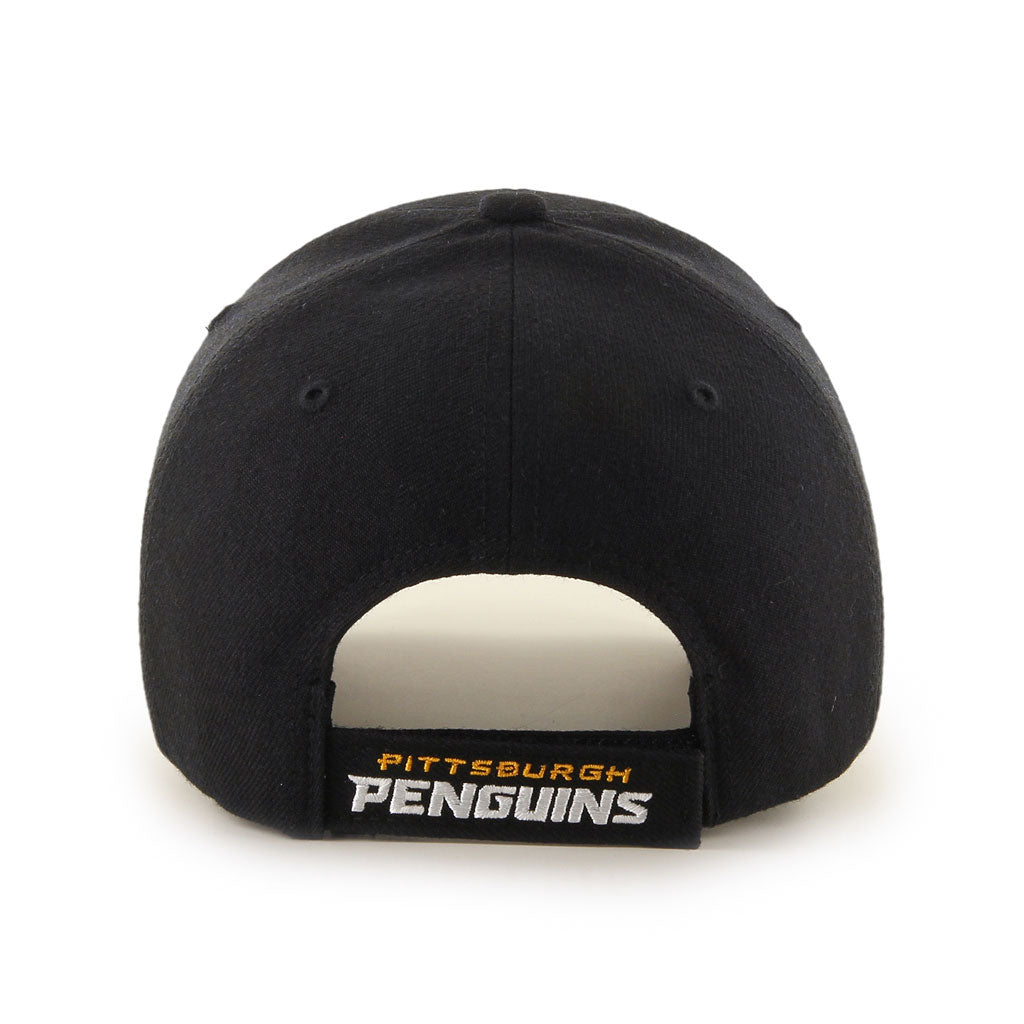 Pittsburgh Penguins NHL 47 Brand Men Black MVP Adjustable Hat product image 2, provided for visual reference and product