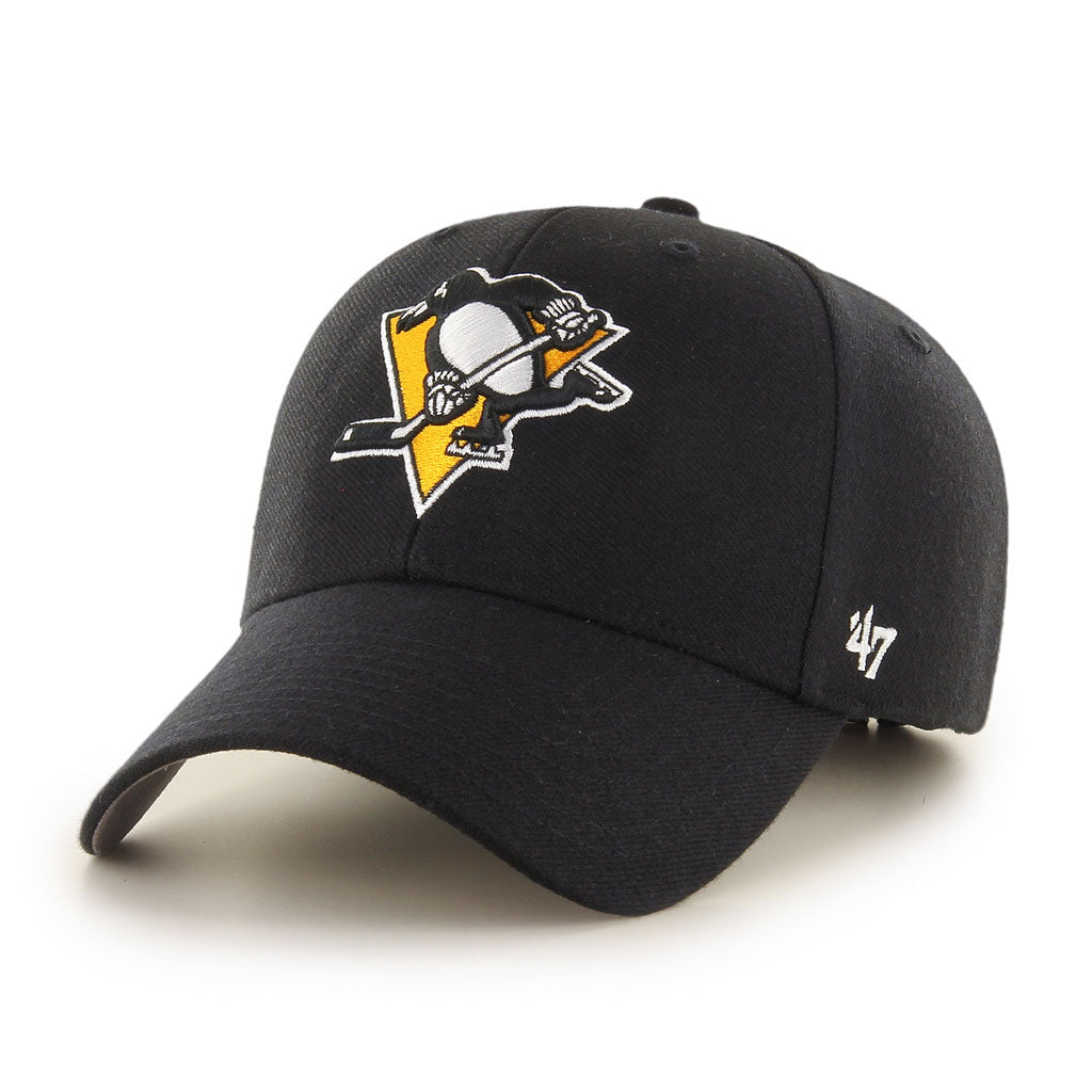 Pittsburgh Penguins NHL 47 Brand Men Black MVP Adjustable Hat product image 1, provided for visual reference and product