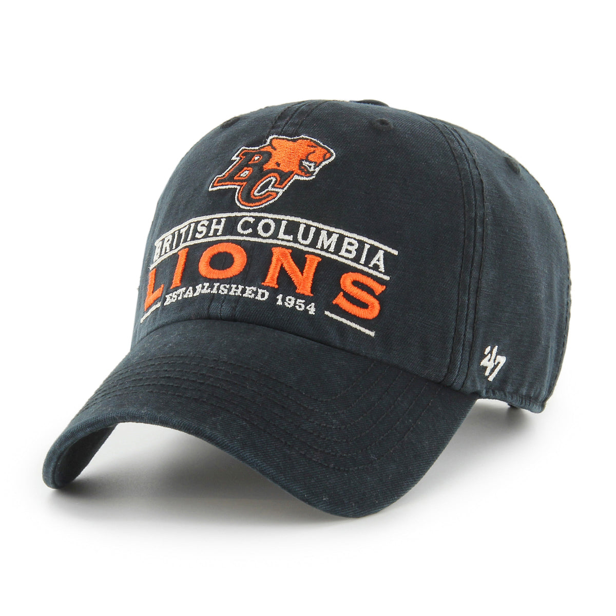 BC Lions CFL 47 Brand Men Black Vernon Clean up Adjustable Hat product image 1, provided for visual reference and product