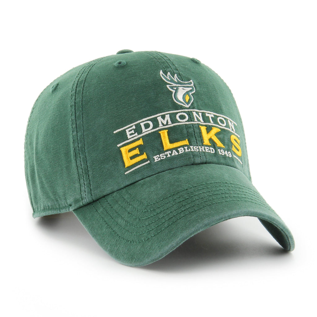 Edmonton Elks CFL 47 Brand Men Green Vernon Clean up Adjustable Hat product image 3, provided for visual reference and