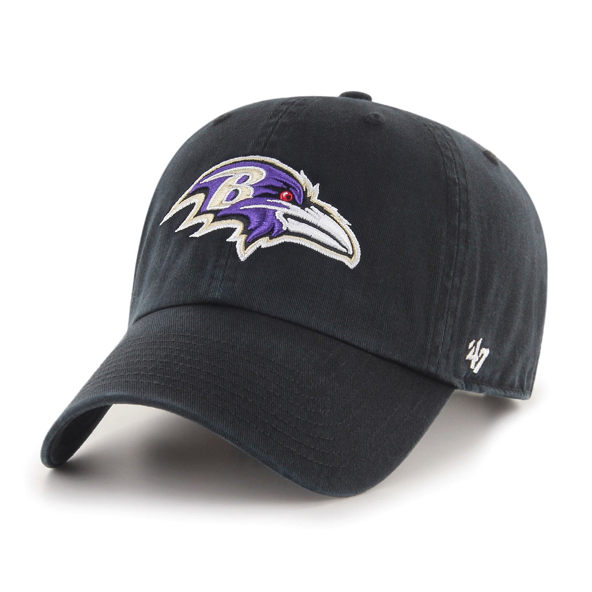 Baltimore Ravens NFL 47 Brand Men Black Clean up Adjustable Hat product image 1, provided for visual reference and product