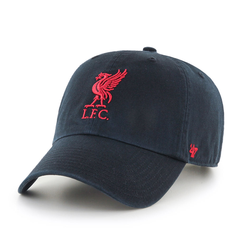 Liverpool FC EPL 47 Brand Men Black Clean up Alternate Adjustable Hat product image 1, provided for visual reference and
