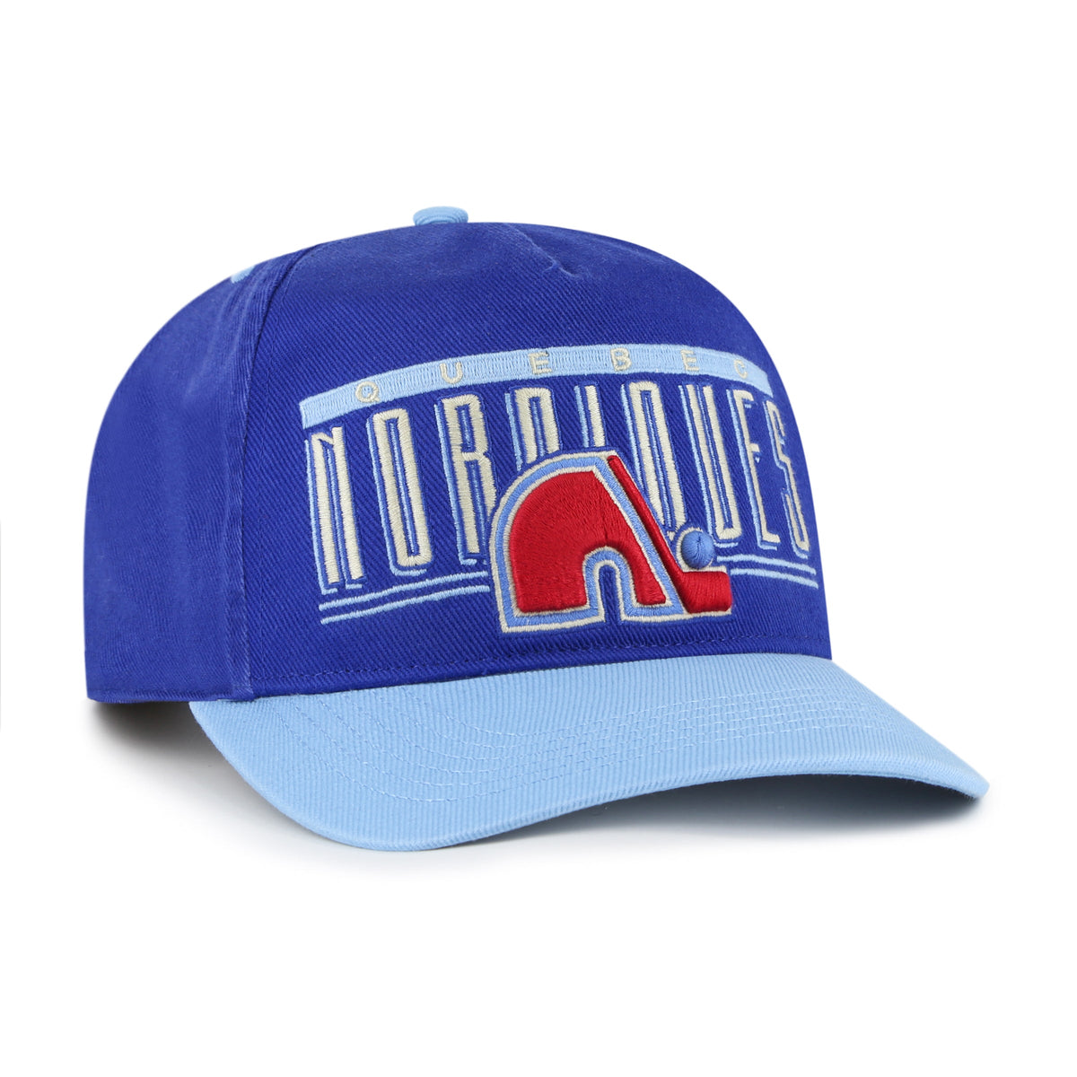 Quebec Nordiques NHL 47 Brand Men Royal Double Header Baseline Hitch Adjustable Hat product image 3, provided for visual