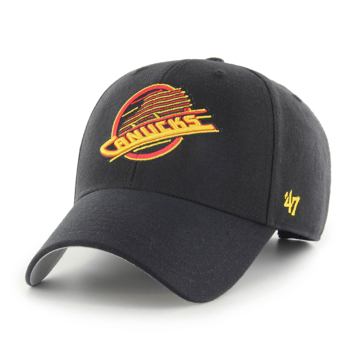 Vancouver Canucks NHL 47 Brand Men Black MVP Skate Logo Adjustable Hat product image 1, provided for visual reference and