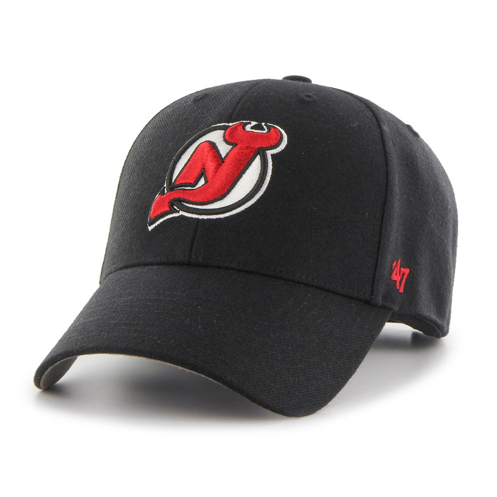 New Jersey Devils NHL 47 Brand Men Black MVP Adjustable Hat product image 1, provided for visual reference and product
