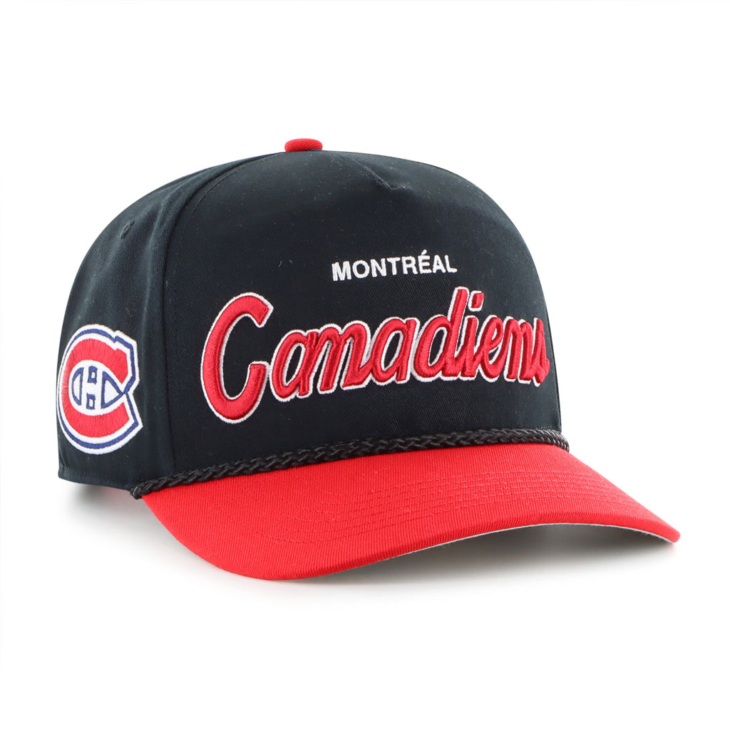 Montreal Canadiens NHL 47 Brand Men Black Crosstown Script Rope Hitch Adjustable Hat product image 2, provided for visual