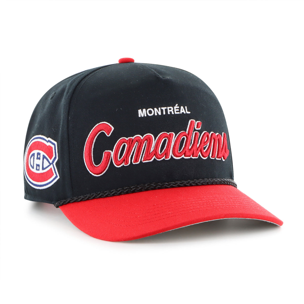 Montreal Canadiens NHL 47 Brand Men Black Crosstown Script Rope Hitch Adjustable Hat product image 2, provided for visual