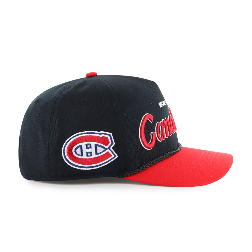 Montreal Canadiens NHL 47 Brand Men Black Crosstown Script Rope Hitch Adjustable Hat product image 4, provided for visual