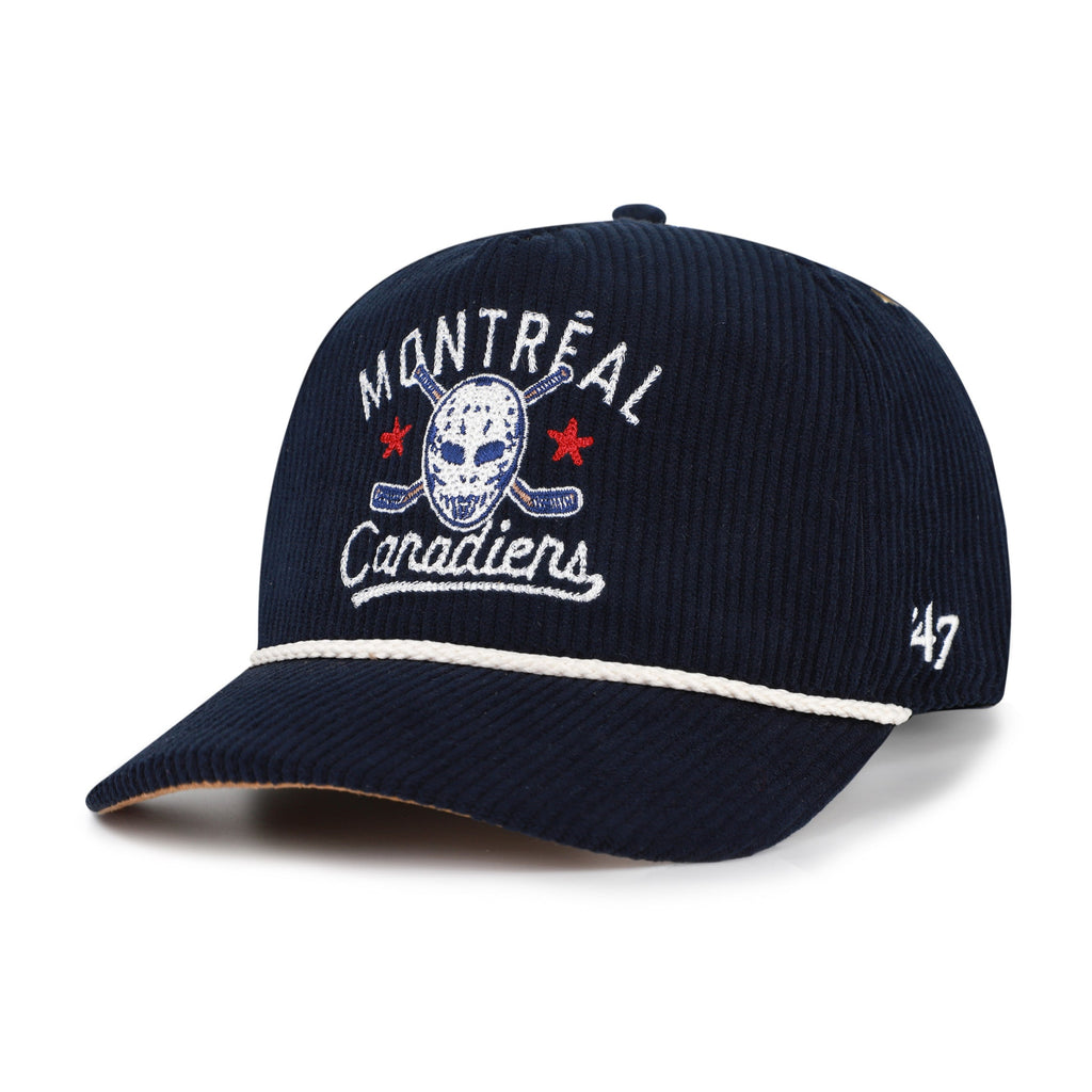 Montreal Canadiens NHL 47 Brand Men Navy HPD Corduroy Rope Hitch Adjustable Hat product image 1, provided for visual