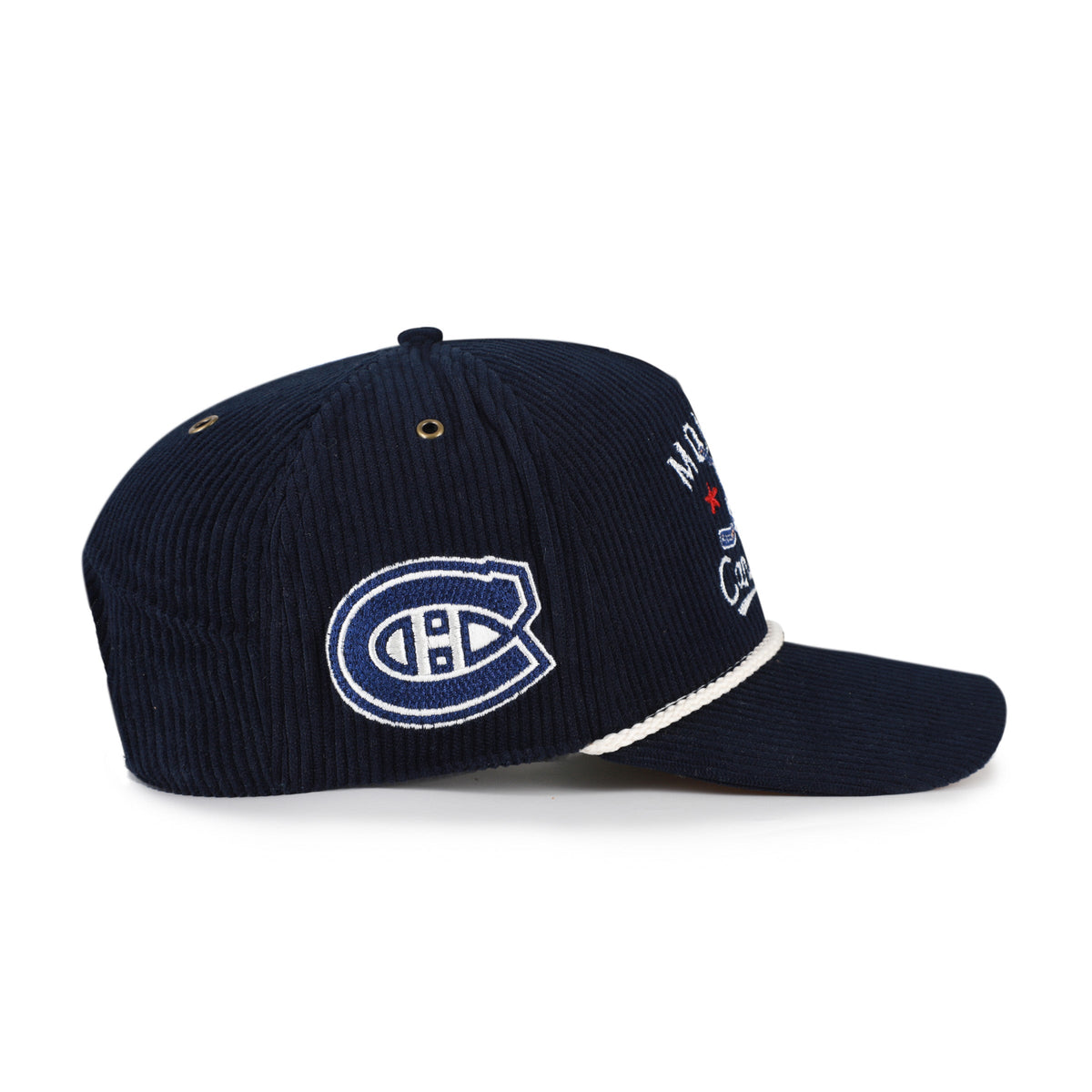 Montreal Canadiens NHL 47 Brand Men Navy HPD Corduroy Rope Hitch Adjustable Hat product image 4, provided for visual