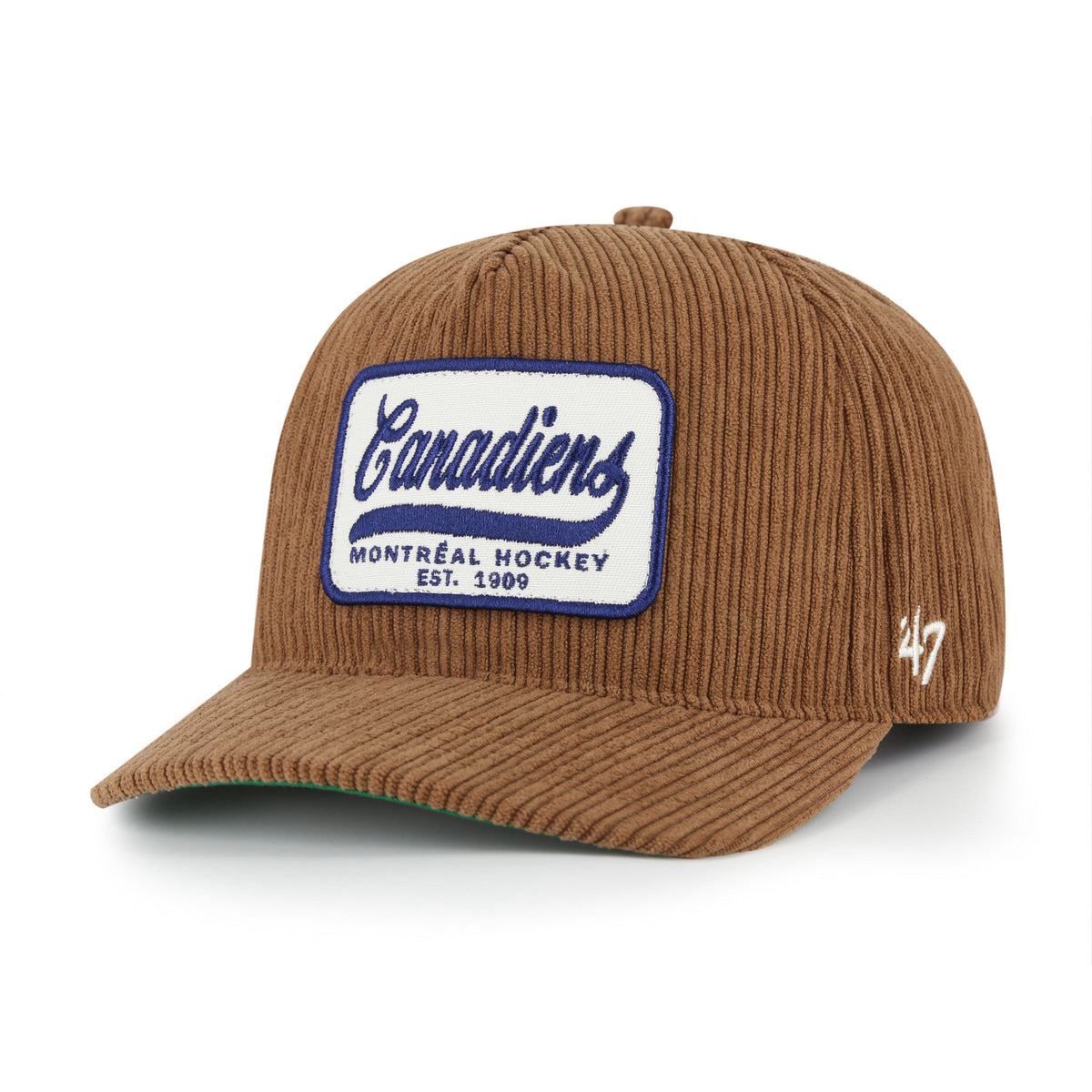 Montreal Canadiens NHL 47 Brand Men Brown Corduroy Patch Hitch Snapback Hat product image 2, provided for visual reference