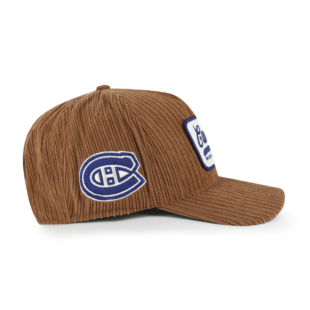 Montreal Canadiens NHL 47 Brand Men Brown Corduroy Patch Hitch Snapback Hat product image 4, provided for visual reference