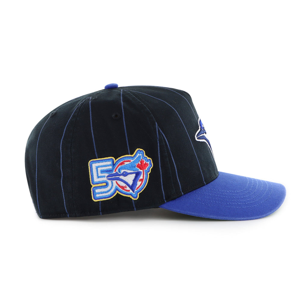 Toronto Blue Jays MLB 47 Brand Men Navy / Royal Pinstripe Hitch Adjustable Hat product image 5, provided for visual