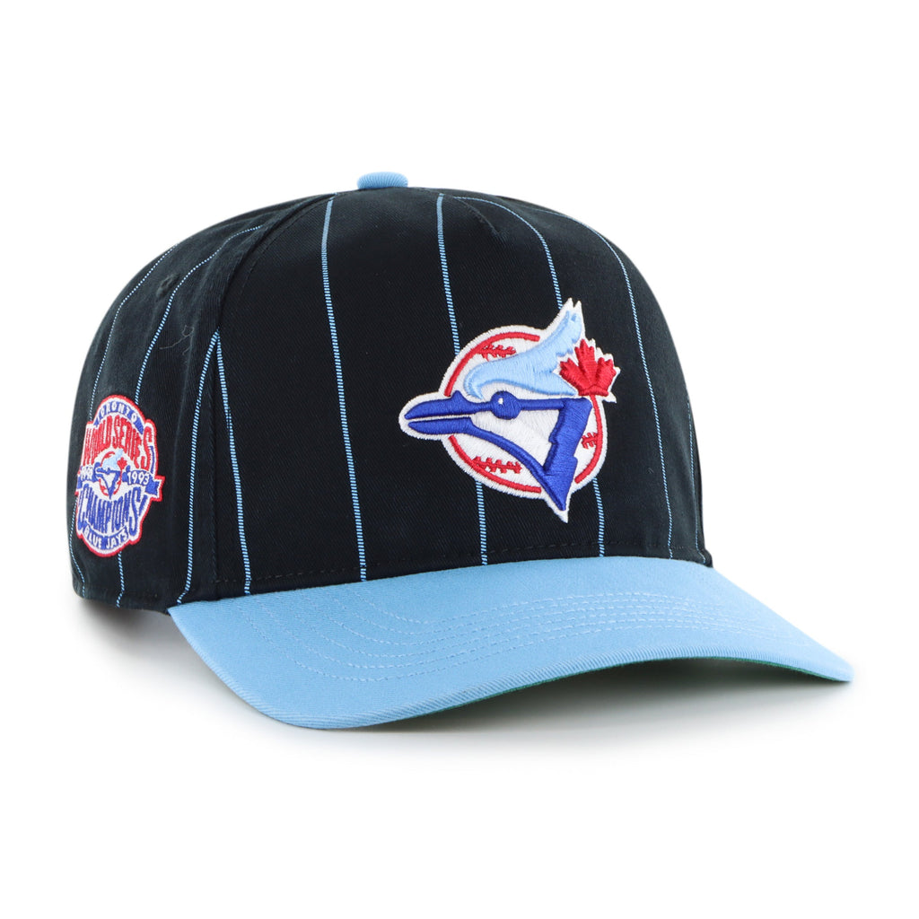 Toronto Blue Jays MLB 47 Brand Men Navy / Light Blue Cooperstown Pinstripe Hitch Adjustable Hat product image 1, provided