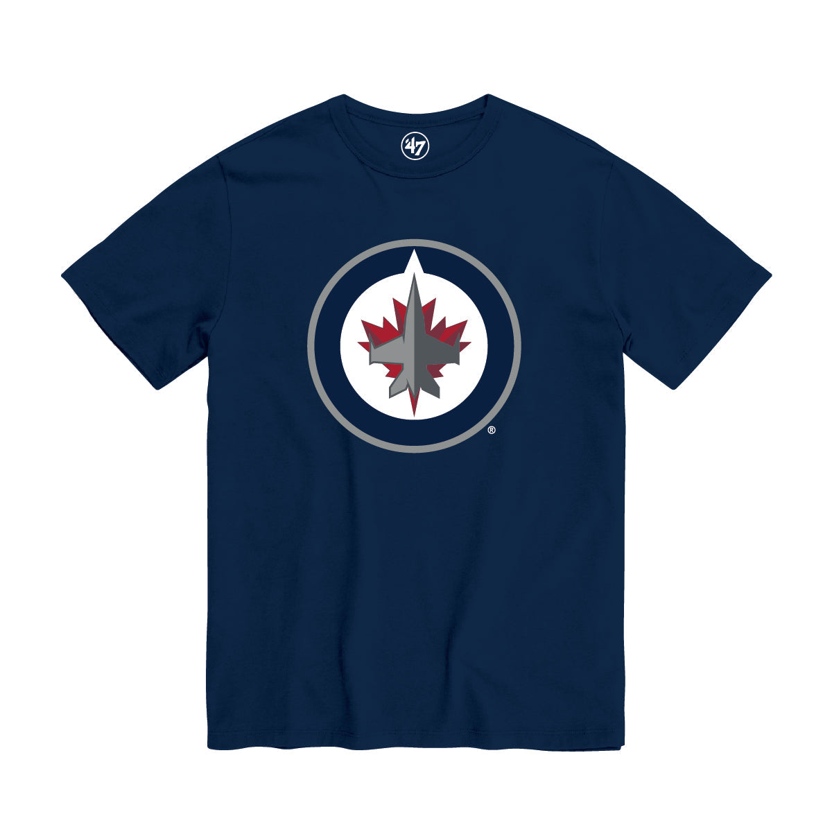 Winnipeg Jets NHL 47 Brand Youth Navy Fan T-Shirt product image 1, provided for visual reference and product detail review