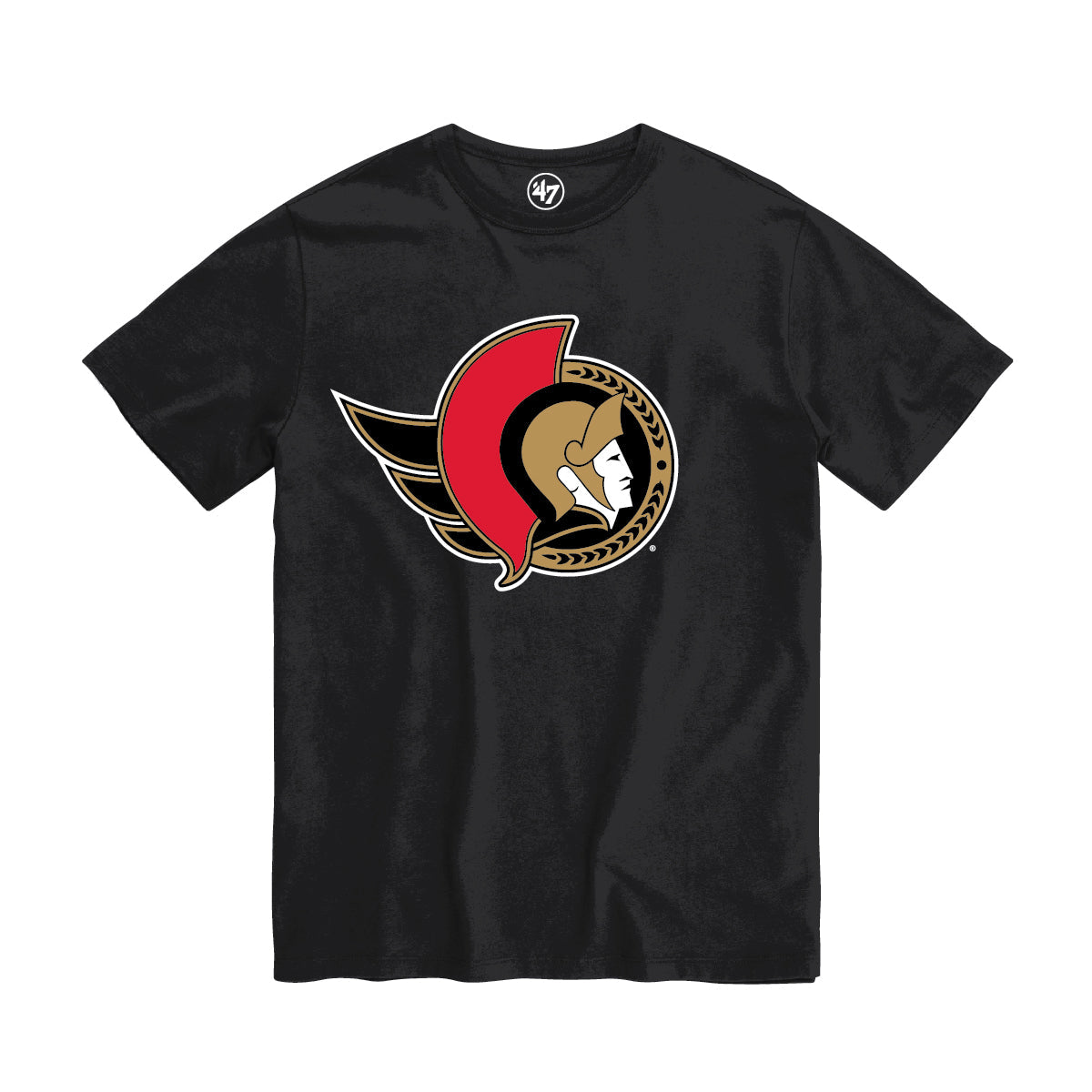 Ottawa Senators NHL 47 Brand Youth Black Fan T-Shirt product image 1, provided for visual reference and product detail review