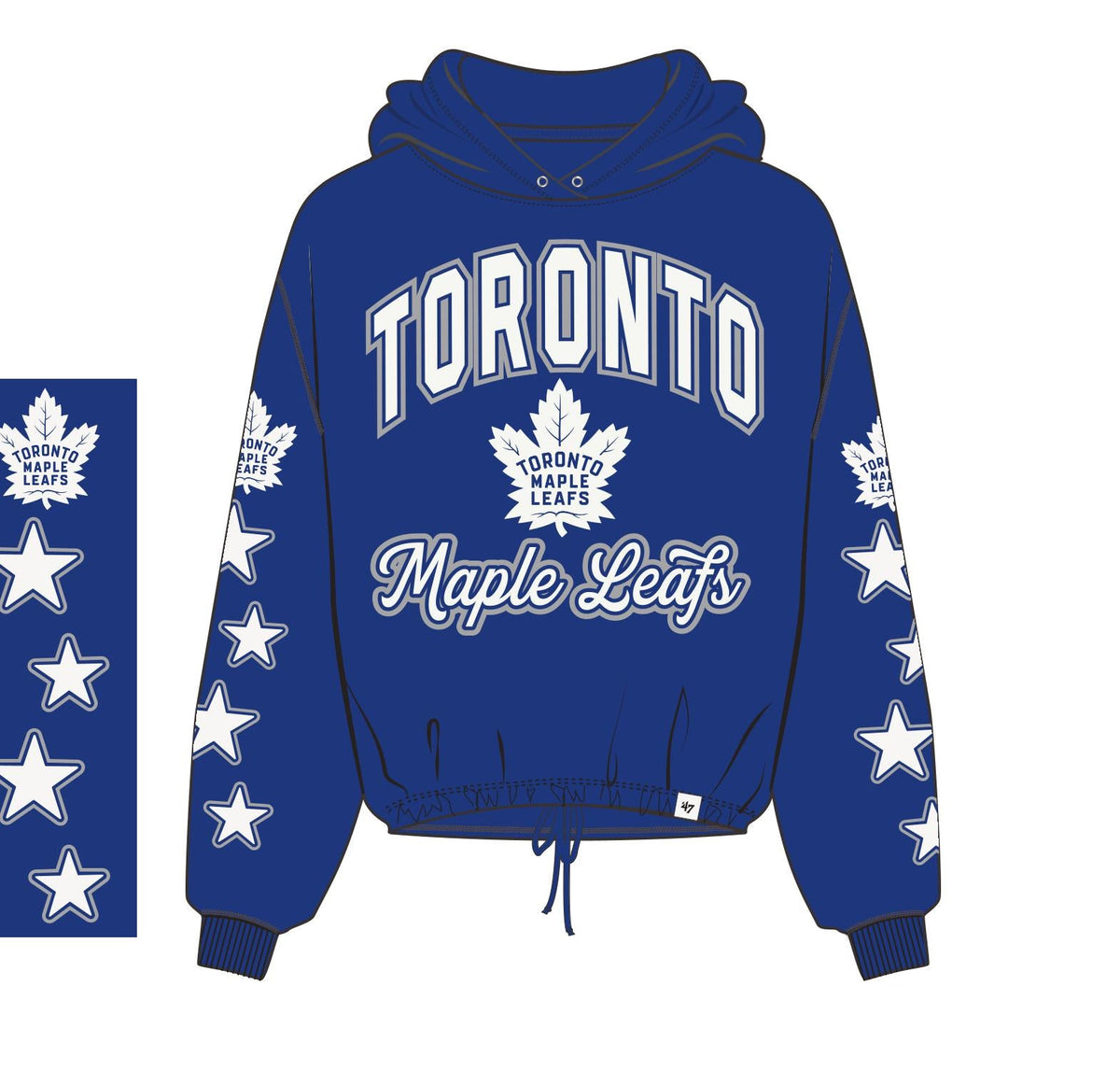 Toronto Maple Leafs NHL 47 Brand Women Royal Starry Eyed Venice Hoodie product image 1, provided for visual reference and