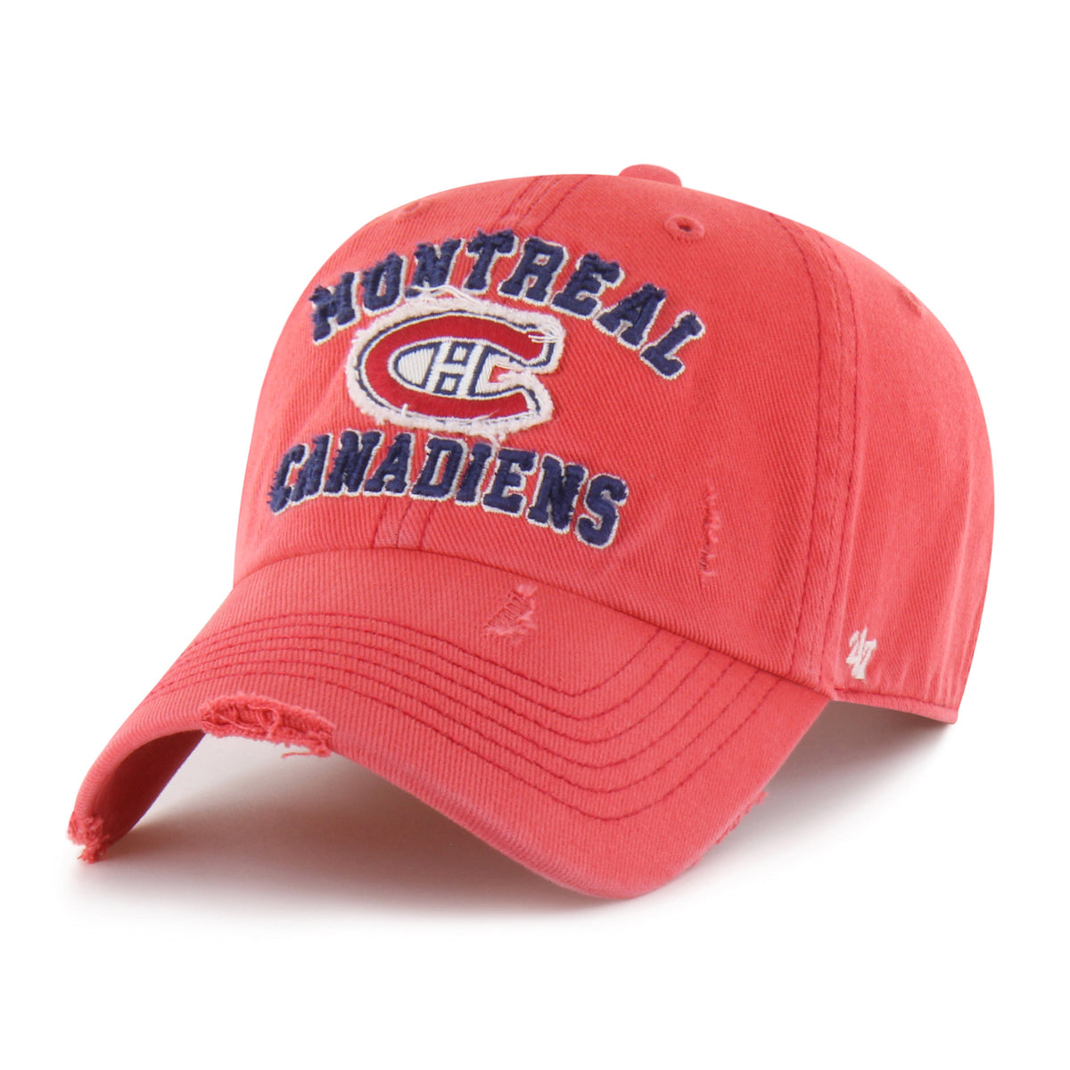 Montreal Canadiens NHL 47 Brand Men Red Seymoore Clean Up Adjustable Hat product image 1, provided for visual reference and