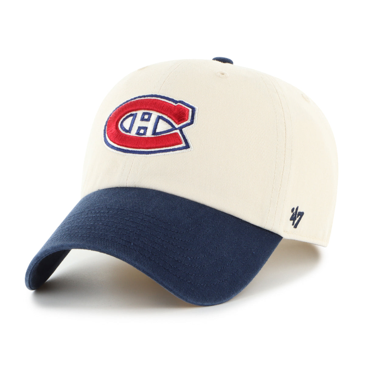 Montreal Canadiens NHL 47 Brand Men Natural Two Tone Clean Up Adjustable Hat product image 1, provided for visual reference