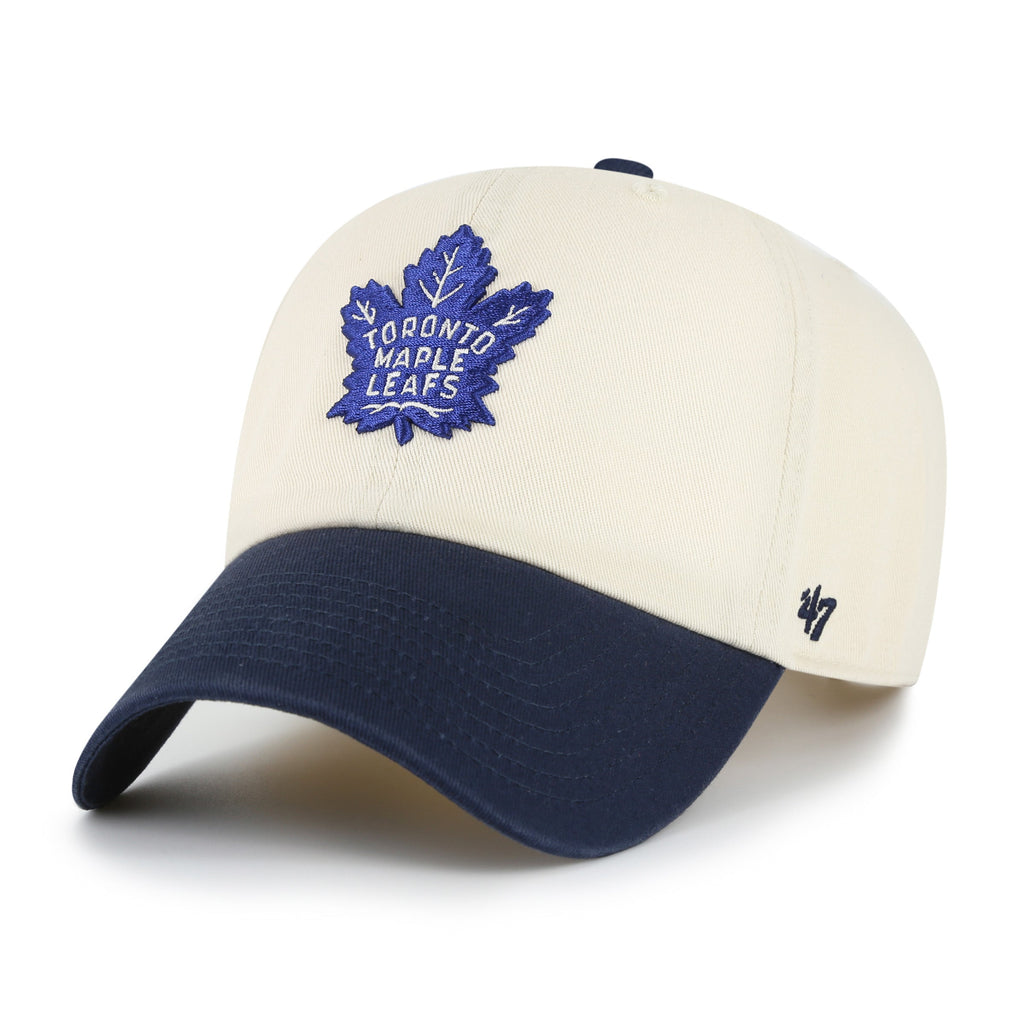 Toronto Maple Leafs NHL 47 Brand Men Natural Two Tone Clean Up Adjustable Hat product image 1, provided for visual reference