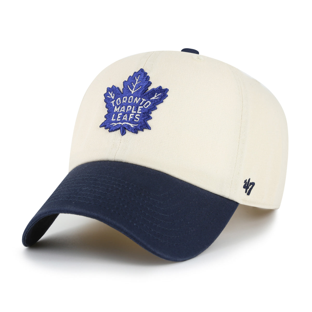 Toronto Maple Leafs NHL 47 Brand Men Natural Two Tone Clean Up Adjustable Hat product image 1, provided for visual reference