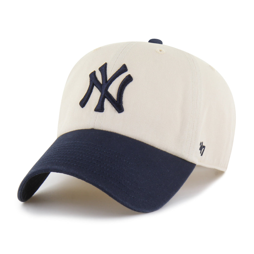 New York Yankees MLB 47 Brand Men Natural Two Tone Clean Up Adjustable Hat product image 1, provided for visual reference