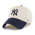 New York Yankees MLB 47 Brand Men Natural Two Tone Clean Up Adjustable Hat product image 1, provided for visual reference