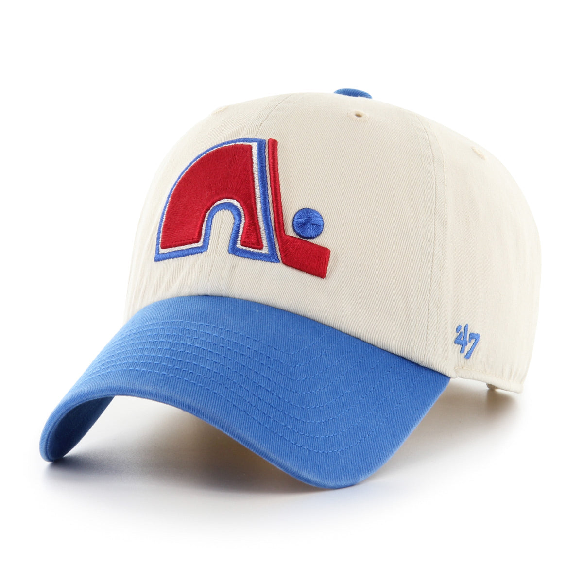 Quebec Nordiques NHL 47 Brand Men Natural Two Tone Clean Up Adjustable Hat product image 1, provided for visual reference
