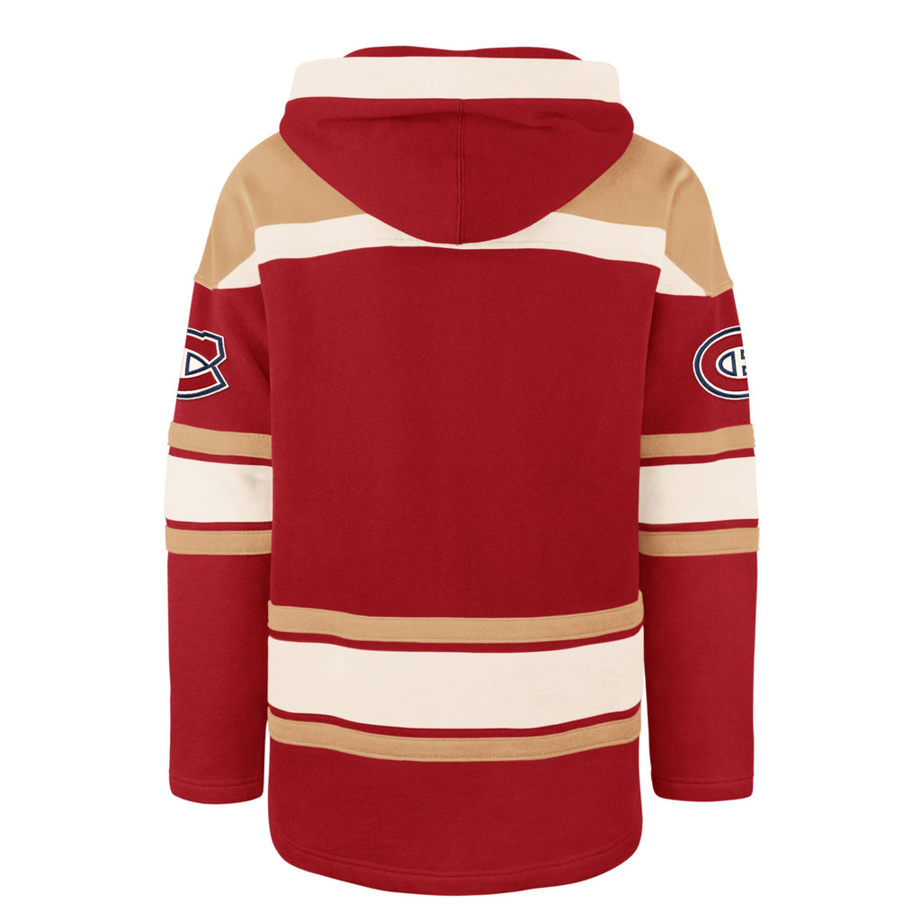 Montreal Canadiens NHL 47 Brand Men Red Superior Heavyweight Lacer Hoodie product image 2, provided for visual reference and