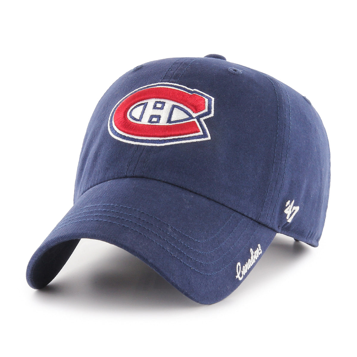Montreal Canadiens NHL 47 Brand Women Navy Miata Clean Up Adjustable Hat product image 1, provided for visual reference and