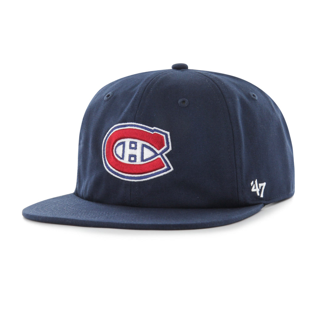 Montreal Canadiens NHL 47 Brand Men Navy Captain Relaxed Fit Snapback product image 1, provided for visual reference and