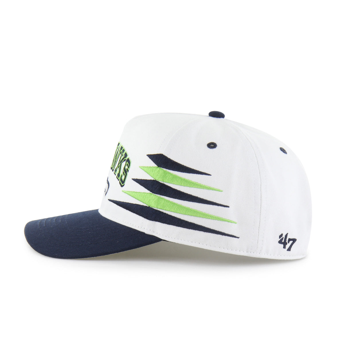 Seattle Seahawks NFL 47 Brand Men White Diamond Hitch Snapback Hat product image 4, provided for visual reference and