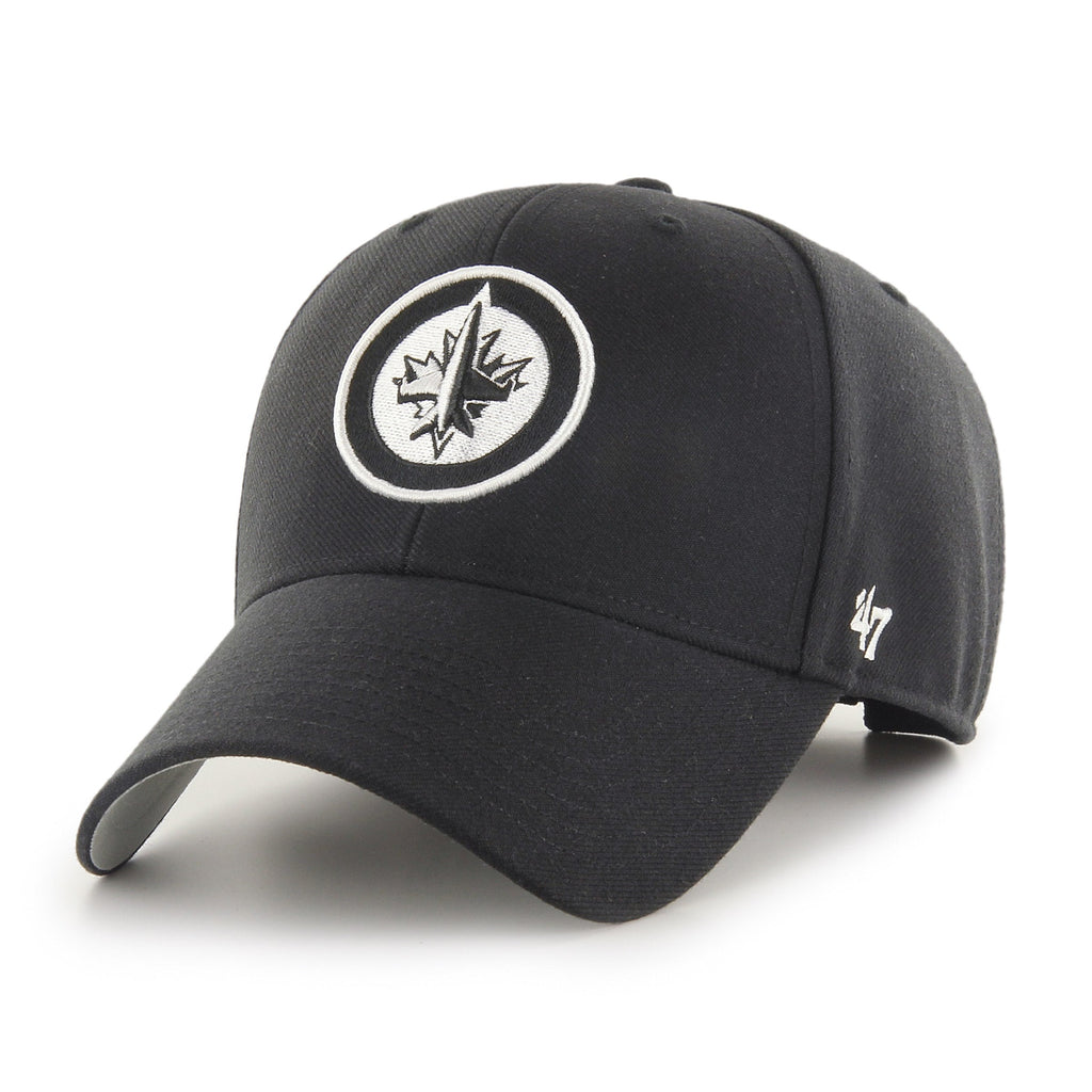 Winnipeg Jets NHL 47 Brand Men Black/White MVP Adjustable Hat product image 1, provided for visual reference and product