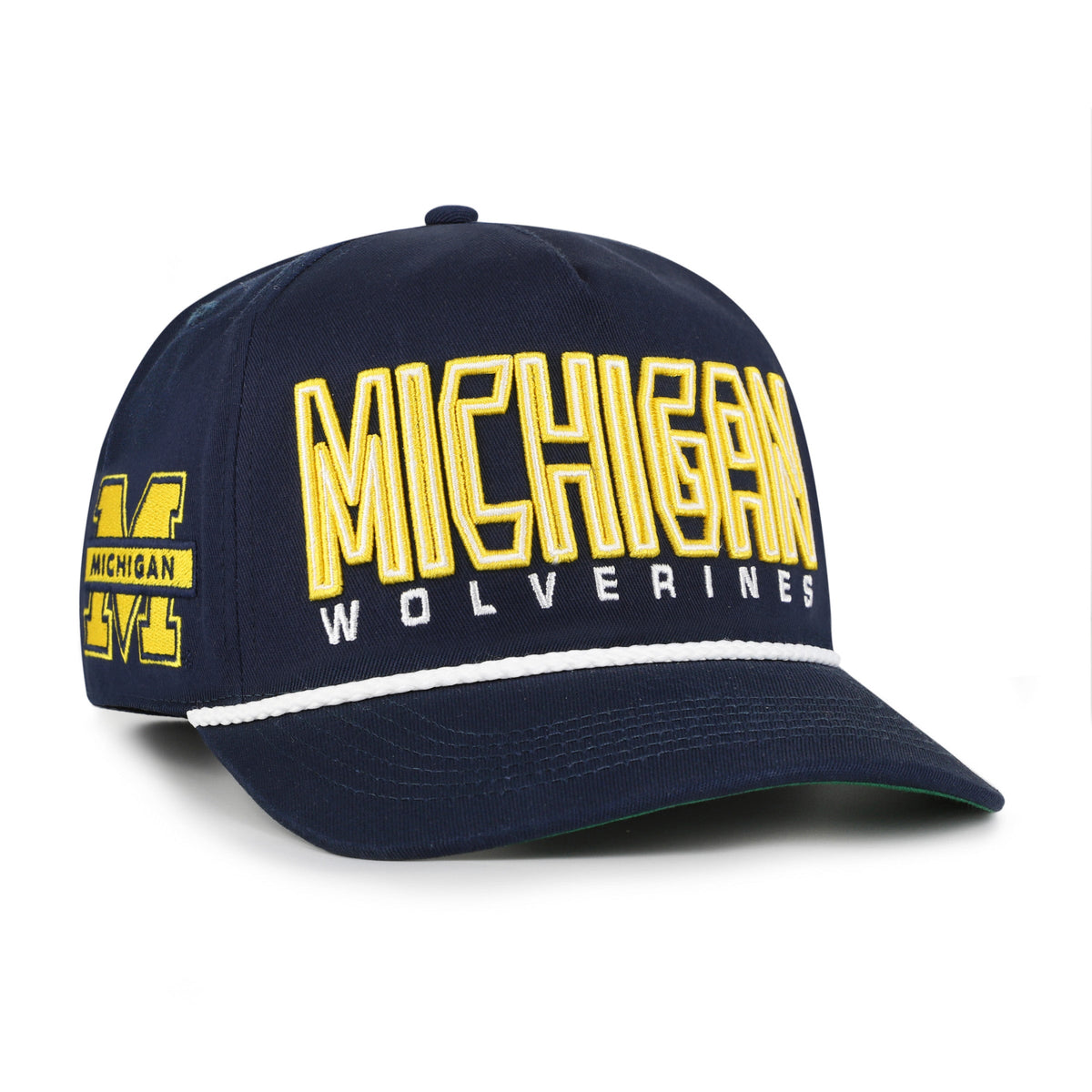Michigan Wolverine NCAA 47 Brand Men Navy Byline Hitch Snapback Hat product image 3, provided for visual reference and