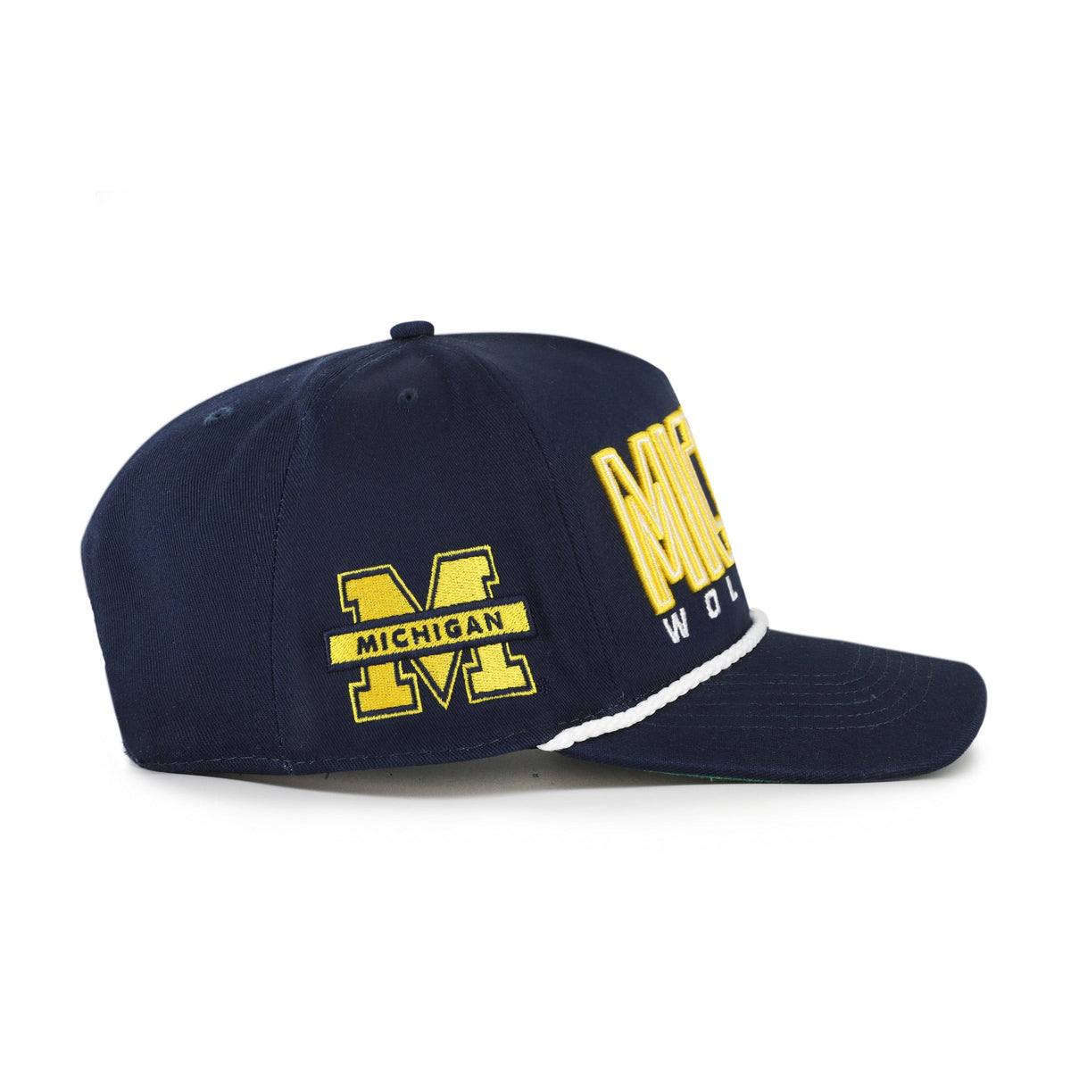 Michigan Wolverine NCAA 47 Brand Men Navy Byline Hitch Snapback Hat product image 4, provided for visual reference and