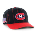 Montreal Canadiens NHL 47 Brand Men Black Pinstripe Hitch Adjustable Hat product image 1, provided for visual reference and