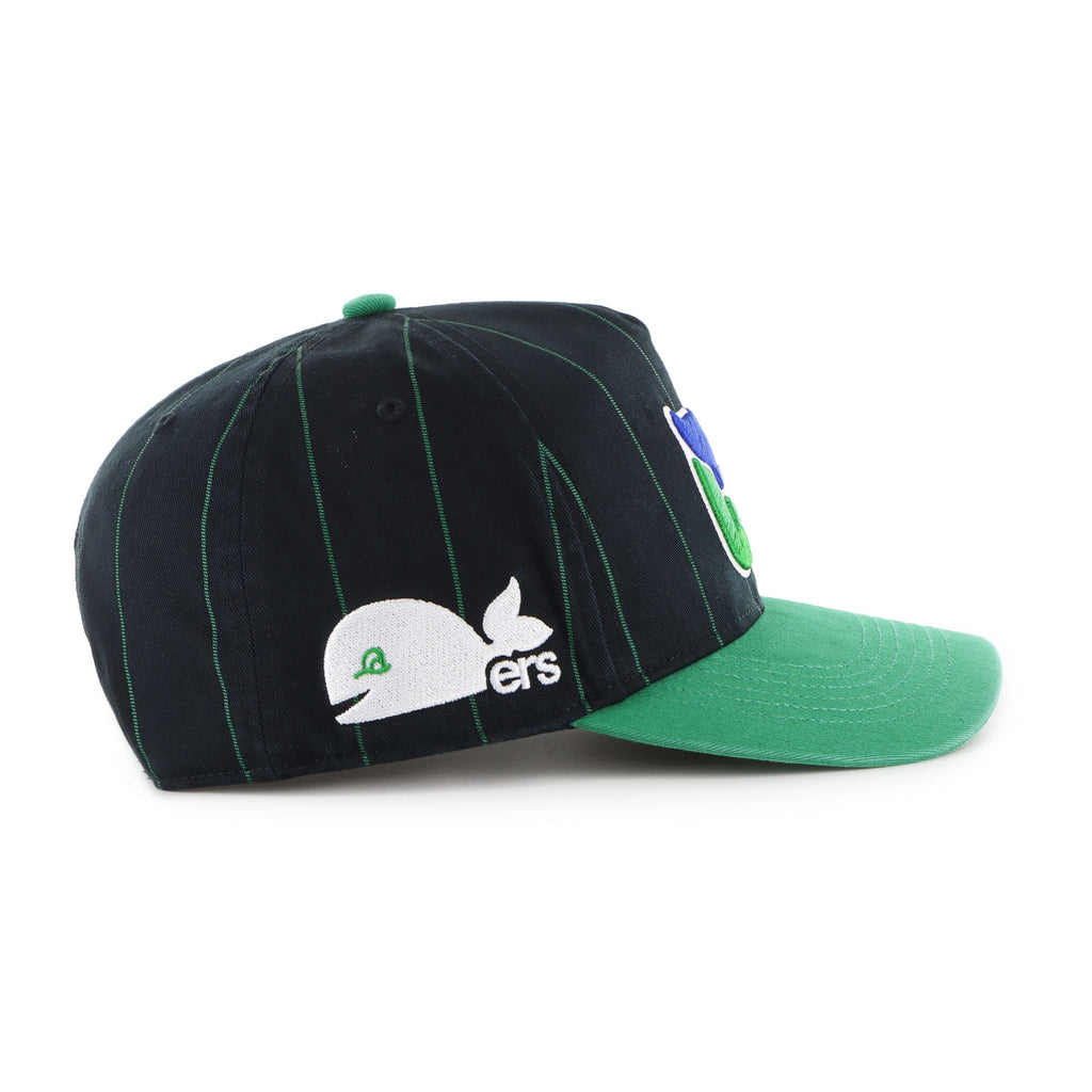 Hartford Whalers NHL 47 Brand Men Navy Pinstripe Hitch Adjustable Hat product image 5, provided for visual reference and