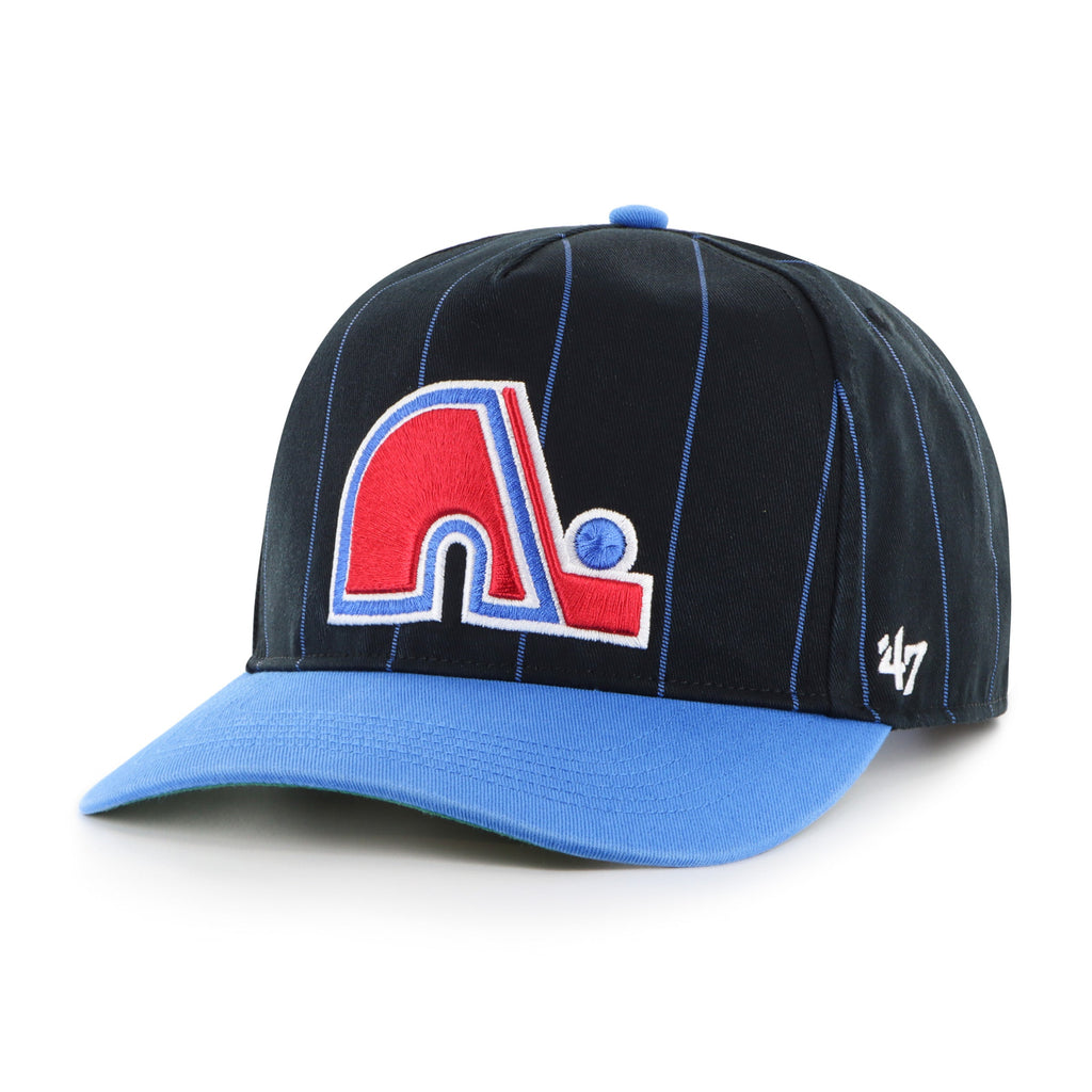 Quebec Nordiques NHL 47 Brand Men Navy Pinstripe Hitch Adjustable Hat product image 3, provided for visual reference and