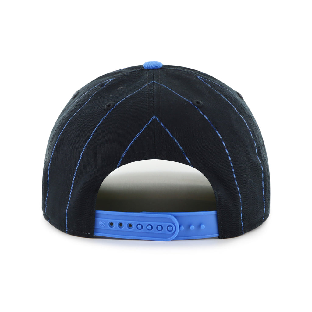Quebec Nordiques NHL 47 Brand Men Navy Pinstripe Hitch Adjustable Hat product image 2, provided for visual reference and