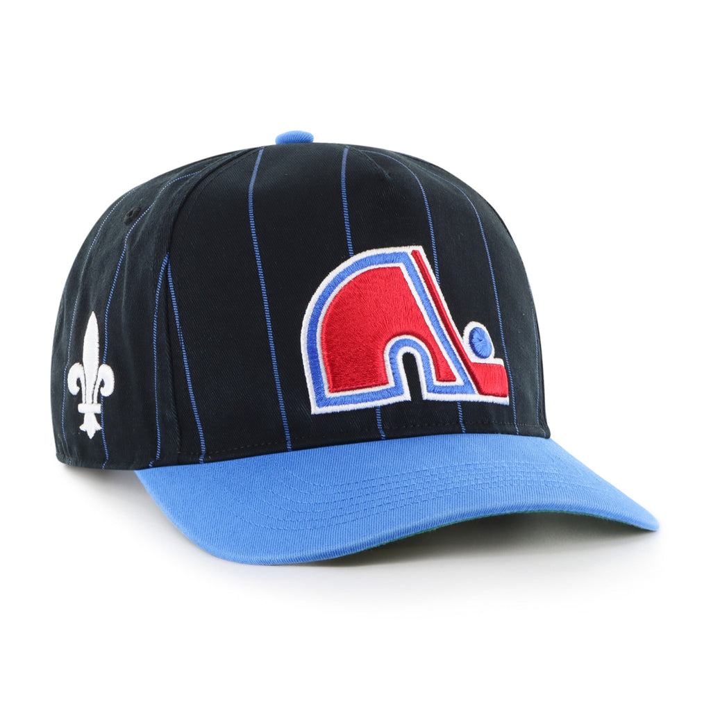 Quebec Nordiques NHL 47 Brand Men Navy Pinstripe Hitch Adjustable Hat product image 1, provided for visual reference and
