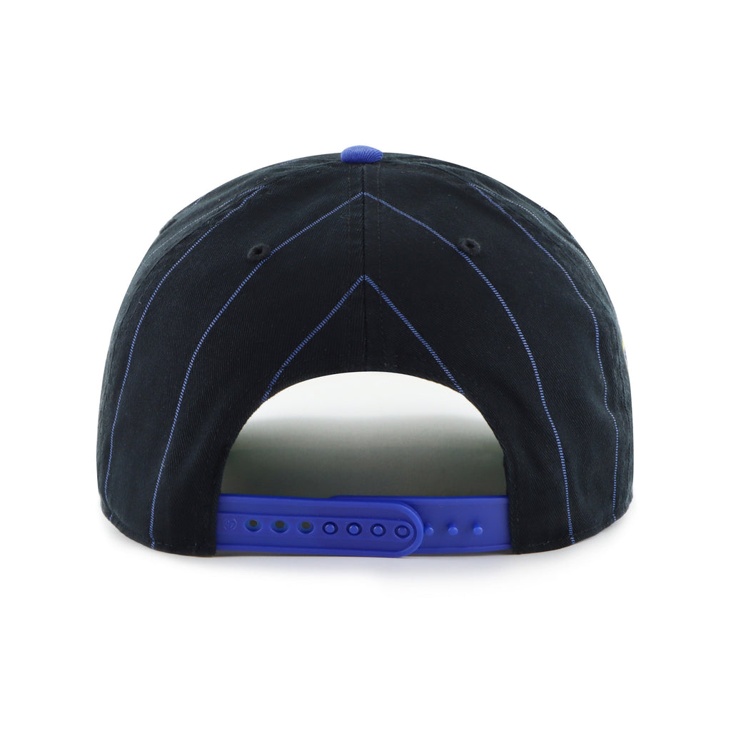 Toronto Maple Leafs NHL 47 Brand Men Navy Pinstripe Hitch Adjustable Hat product image 2, provided for visual reference and