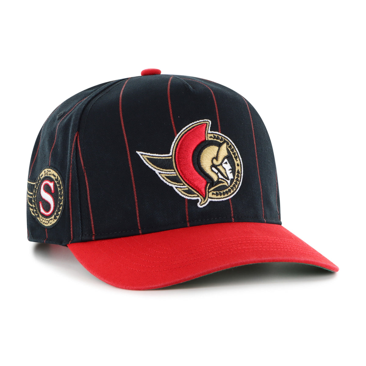 Ottawa Senators NHL 47 Brand Men Black Pinstripe Hitch Adjustable Hat product image 1, provided for visual reference and