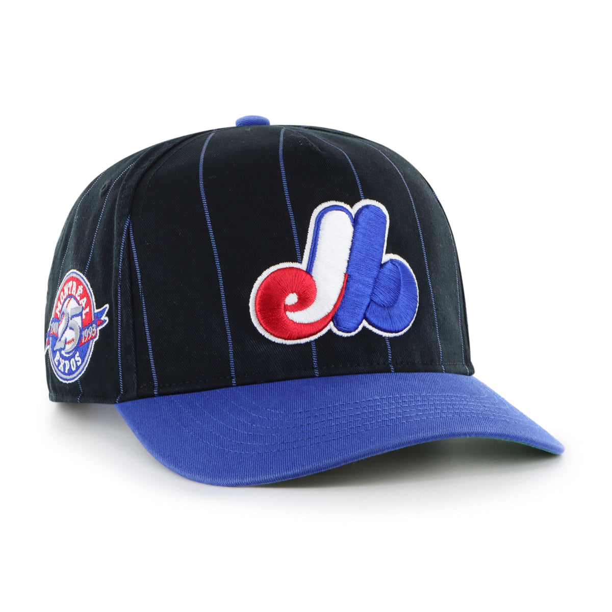 Montreal Expos MLB 47 Brand Men Navy / Royal Pinstripe Hitch Adjustable Hat product image 1, provided for visual reference