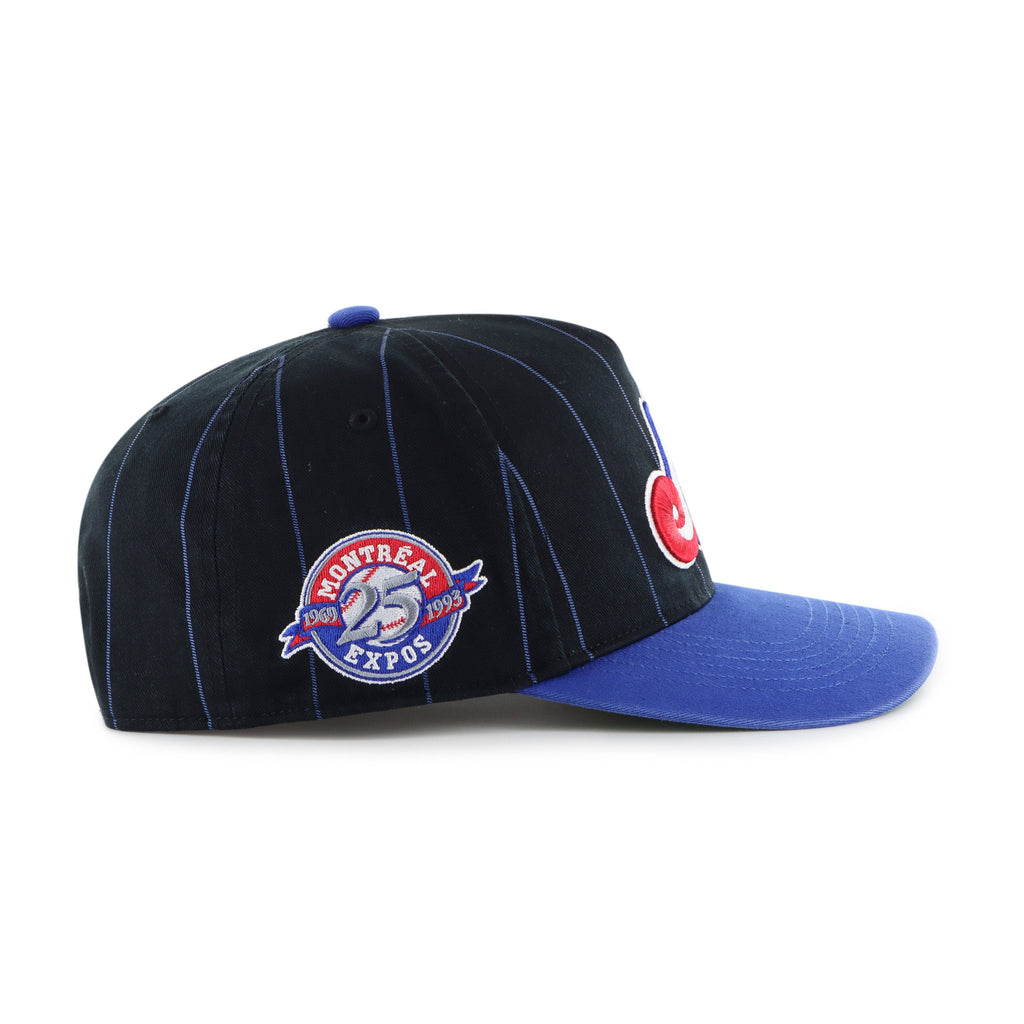 Montreal Expos MLB 47 Brand Men Navy / Royal Pinstripe Hitch Adjustable Hat product image 5, provided for visual reference