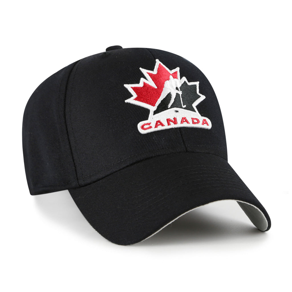 Hockey Canada IIHF 47 Brand Youth Black MVP Adjustable Hat product image 3, provided for visual reference and product detail