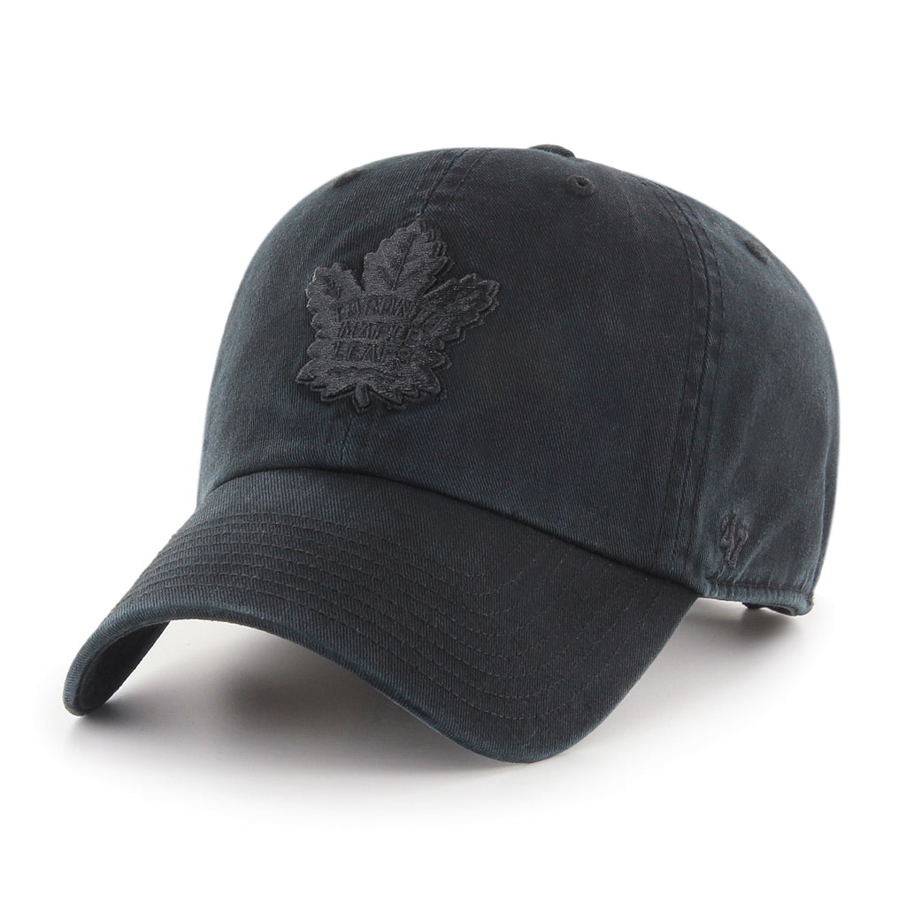 Toronto Maple Leafs NHL 47 Brand Men Black on Black Clean Up Adjustable Hat product image 1, provided for visual reference